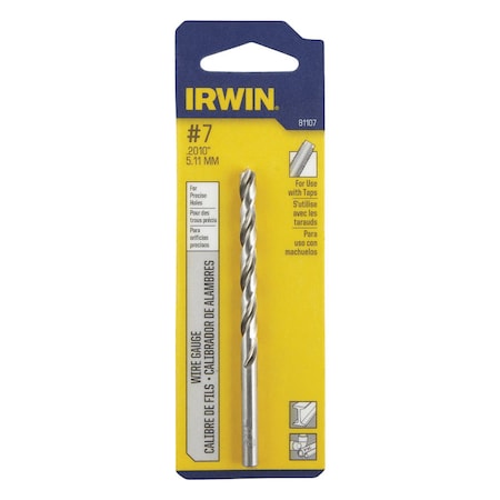 Irwin Irwin No 7 X 3-5/8 in. L High Speed Steel Jobber Length Wire Gauge Bit Straight Shank 1 pk 81107